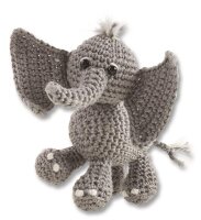 folia 23902 - Mini Häkelset Elefant, Komplettset zur Erstellung von einem selbst gehäkelten niedlichen Elefanten, ca. 9 - 11 cm groß, für Kinder ab 8 Jahren und Erwachsene, als Geschenk
