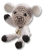 folia 23906 - Mini Häkelset Schaf, Komplettset zur Erstellung von einem selbst gehäkelten niedlichen Schaf, ca. 8 - 10 cm groß, für Kinder ab 8 Jahren und Erwachsene, als Geschenk