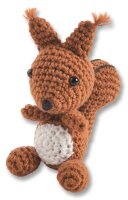 folia 23909 - Mini Häkelset Eichhörnchen, Komplettset zur Erstellung von einem selbst gehäkelten niedlichen Eichhörnchen, ca. 7 - 9 cm groß, für Kinder ab 8 Jahren und Erwachsene, als Geschenk