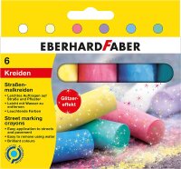 Eberhard Faber Glitzerkreide 6er Pack Straßenkreide...