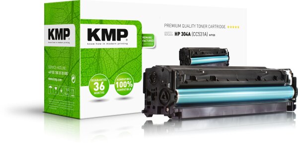 KMP H-T123 cyan Tonerkartusche ersetzt HP LaserJet HP 304A (CC531A)