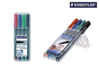 Staedtler® Feinschreiber Universalstift Lumocolor permanent, B, Box mit 4 Farben