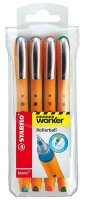 Stabilo® Tintenroller worker® fine, 0,3 mm, Etui mit vier Farben