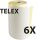 Exacompta 52122E Packung (mit 6 Telex Rollen, ideal für Telex, 57g/qm, Breite: 210mm, Durchmesser Kern 25mm, Länge: 70m) 1er Pack (1 x 6 Stück) weiß/gelb