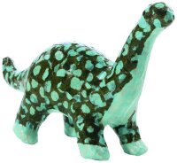 Décopatch Bastel Set Pappmaché Mini Dinosaurier (ideal für Kinder, 3,5 x 19 x 13,5 cm) blau, grün