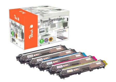 Peach Spar Pack Plus Tonermodule kompatibel zu Brother TN-241bk, TN-245