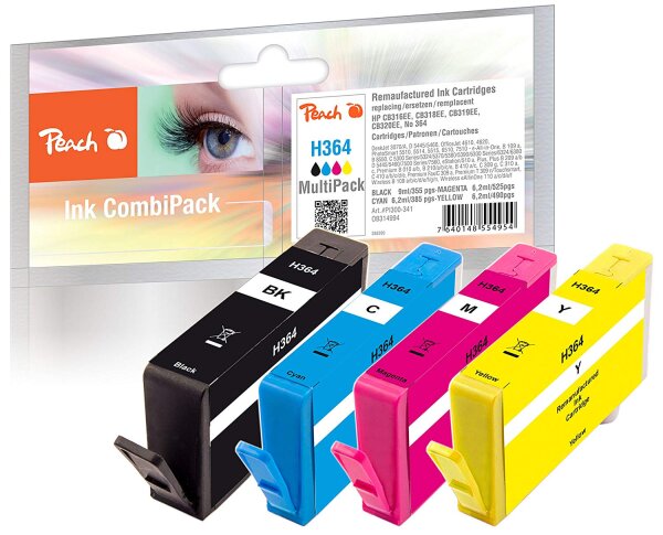 Peach Spar Pack Tintenpatronen kompatibel zu HP No. 364 N9J73AE - PI300-341