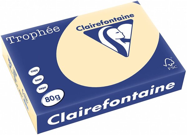 Clairefontaine Trophee Paper Pastell chamois 80g/m² DIN-A4 - 500 Blatt