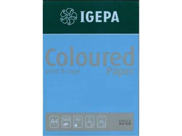 Igepa Coloured Paper Intensiv intensivblau 80g/m² DIN-A4 - 500 Blatt