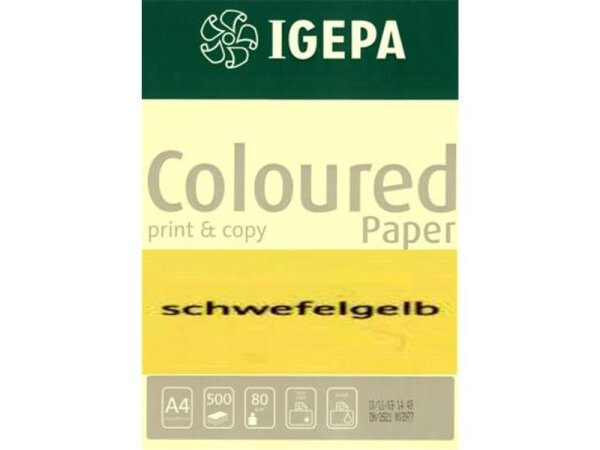 Igepa Coloured Paper Intensiv schwefelgelb 80g/m² DIN-A4 - 500 Blatt