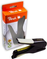 Peach PO100 Komfort-Heftgerät | 25 Blatt | 24/6 und 26/6mm Heftklammern | patentierte Servo-Heftung | ergonomische Form