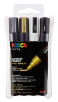 uni-ball POSCA (182504) PC5M Marker mit feiner Rundspitze, 4er Set