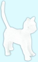Décopatch Bastel Set Pappmaché Mini Katze (ideal für Kinder, 19 x 13,5 x 3,5 cm) grau, bunt
