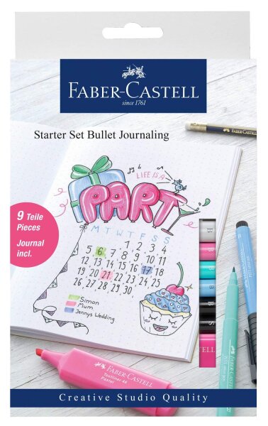 Faber-Castell 267125 Starter Set Bullet Journaling, 9 teilig, Mehrfarbig