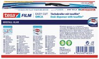 tesa Easy Cut Orca Tischabroller (rutschfest, einfache Handhabung, sauberer Schnitt mit 1 Rolle tesafilm kristall-klar 10m:19mm)