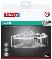 Tesa Aluxx Eckduschkorb (NICHT BOHREN, Aluminium, verchromt, rostfrei, inkl. Klebelösung, 92mm x 192mm x 200mm) 40200-00000