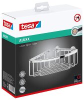 Tesa Aluxx Eckduschkorb (NICHT BOHREN, Aluminium, verchromt, rostfrei, inkl. Klebelösung, 92mm x 192mm x 200mm) 40200-00000