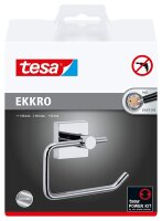 Tesa ekkro Toilettenpapierhalter (NICHT BOHREN, hochglanzverchromt, inkl. Klebelösung, hohe Haltekraft (bis 6kg), 110mm x 133mm x 47mm) 40232-00000
