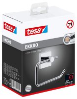 Tesa ekkro Toilettenpapierhalter (NICHT BOHREN, hochglanzverchromt, inkl. Klebelösung, hohe Haltekraft (bis 6kg), 110mm x 133mm x 47mm) 40232-00000