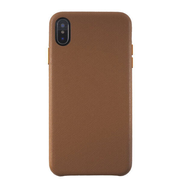 KMP Schutzhülle Leather Case für iPhone XS Max-meerkat brown