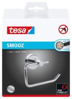 Tesa Smooz WC-Rollenhalter (NICHT BOHREN, verchromt, inkl. Klebelösung, hohe Haltekraft (bis 6kg), 100mm x 140mm x 50mm) 40314-00000