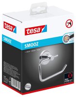 Tesa Smooz WC-Rollenhalter (NICHT BOHREN, verchromt, inkl. Klebelösung, hohe Haltekraft (bis 6kg), 100mm x 140mm x 50mm) 40314-00000