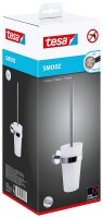 Tesa Smooz Toilettenbürste (NICHT BOHREN, verchromter Edelstahl, inkl. Klebelösung für die Wandmontage, 395mm x 95mm x 135mm) 40316-00000