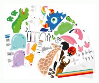 Folia 21901 - Bastelset Hexentreppen-Tiere, Set für 11 Figuren, 262 Teile - ideal für Kinder zum Erstellen lustiger Figuren aus Papier