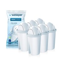 Wessper 6er Pack AquaClassic Wasserfilter Kartuschen komp. mit BRITA Classic,DAFI Classic, Glas-Wasserfilter WES002