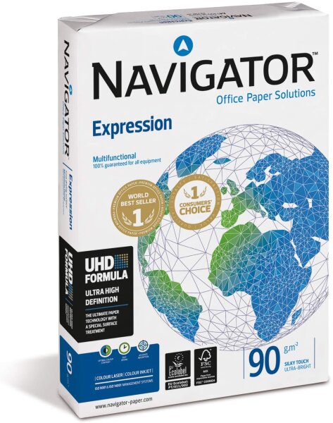 2500 Blatt Navigator Expression Inkjet / Kopierpapier 90g/m² A4 Papier