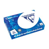 Clairefontaine Druckerpapier Clairalfa in Weiß / 5 x 500 Blatt in DIN A4 mit 90 Gramm / Blickdichtes Kopierpapier 2896C