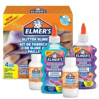 Elmer’s Glitzer-Slime-Kit mit Glitzerkleber in violett & Blau + 2 Flaschen Magischer Slime-Aktivator-Lösung, 4 Teile