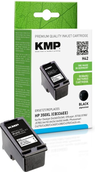 KMP H42 schwarz Tintenpatrone ersetzt HP Deskjet HP 350XL (CB336EE)