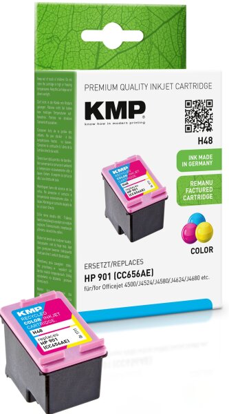 KMP H48 farbig Tintenpatrone ersetzt HP Officejet HP 901 (CC656AE)