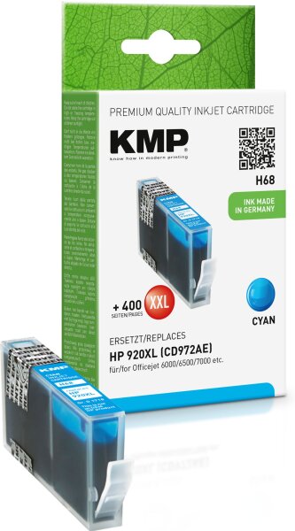 KMP H68 cyan Tintenpatrone ersetzt HP Officejet HP 920XL (CD972AE)