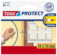 Tesa Protect Schutzpuffer, quadratisch, weiß, 10mm:10mm, 8 Stück