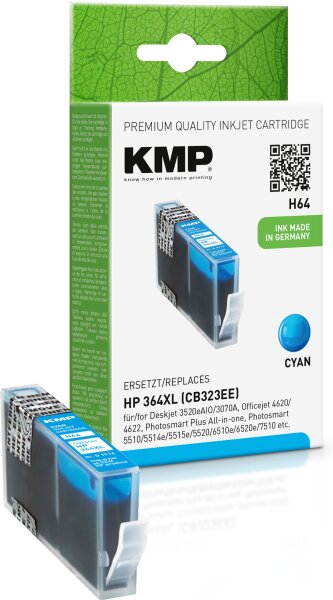 KMP H64 cyan Tintenpatrone ersetzt HP Deskjet HP 364XL (CB323EE)