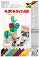 folia 231009 - Moosgummi, 2 mm, ca. 20 x 29 cm, 10 Bögen, sortiert in 10 Farben - ideal für vielseitige Bastelarbeiten