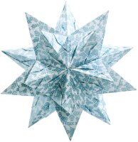 folia 403/1515 - Bastelset Bascetta Stern Sterngrafik weiß/eisblau, 32 Blatt, 15 x 15 cm, fertige Größe des Papiersterns ca. 20 cm, mit ausführlicher Anleitung - ideal zur zeitlosen Dekoration