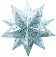 folia 403/2020 - Bastelset Bascetta Stern Sterngrafik weiß/eisblau, 32 Blatt, 20 x 20 cm, fertige Größe des Papiersterns ca. 30 cm, mit ausführlicher Anleitung - ideal zur zeitlosen Dekoration