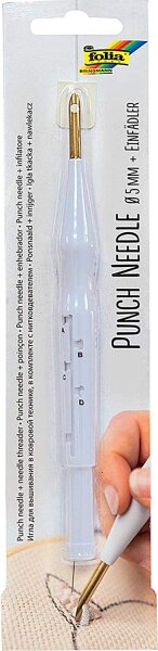 folia Punch Needle incl. Einfädler Punchnadel inkl. Einfädelhilfe, verstellbar 23410