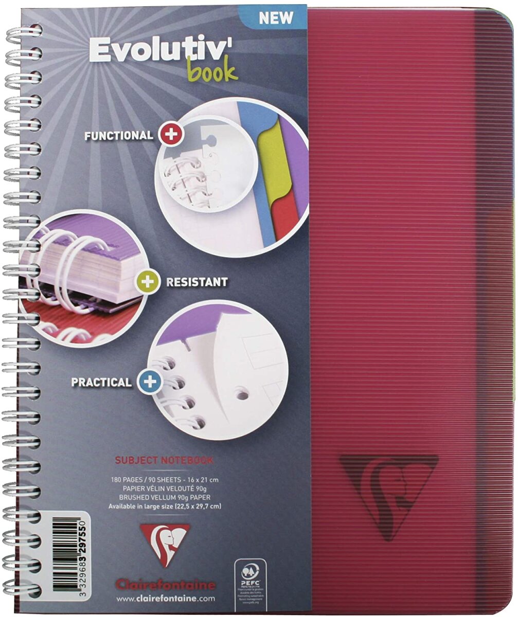 Cahier spirales Clairefontaine Linicolor - A4 21 x 29,7 cm