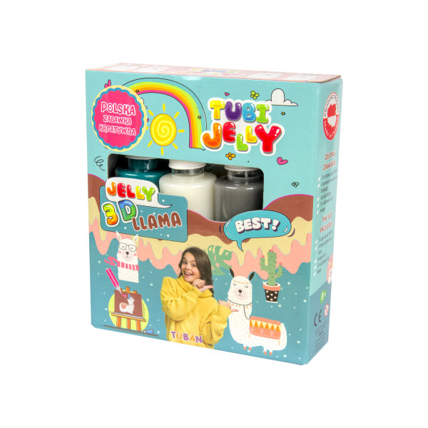 Tubi Jelly Set mit 3 verschiedenen Farben "150 ml" + einer kleinen Schüssel  – 3D Lama