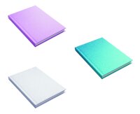 3er Set Kladden - Notizbuch - DIN A5 - 80 Blatt - 80g/m² - kariert - mit Glittercover - 3 Farben - sortiert