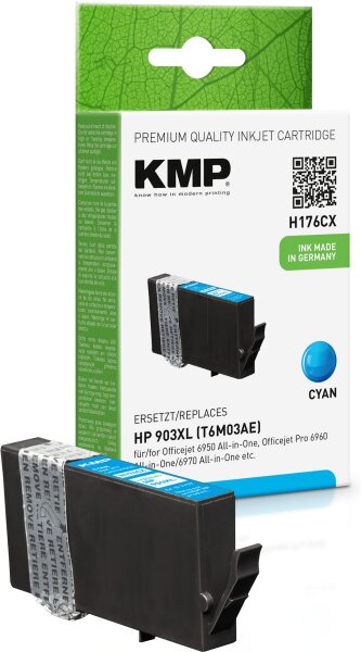 KMP H176CX cyan Tintenpatrone ersetzt HP OfficeJet HP 903XL (T6M03AE)