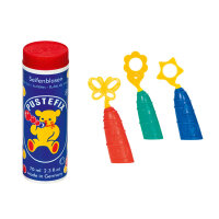 Pustefix – 3 Bubble-Finger + 70 ml Seifenblasenflüssigkeit – Seifenblasen – 3 Fingeraufsätze - Seifenblasen für Kinder & Erwachsene