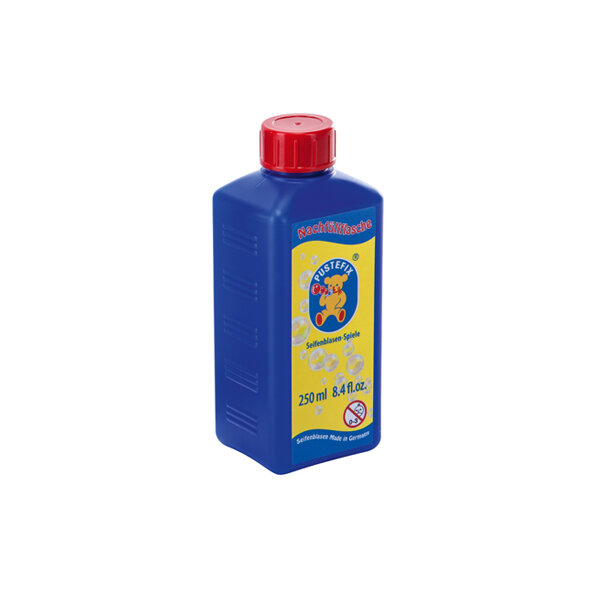 Pustefix – Nachfüllflasche – 250 ml Seifenblasenflüssigkeit – Seifenblasen – Gebrauchsfertig Gemischt – Bubble - Seifenblasen für Kinder & Erwachsene