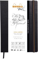 Clairefontaine 116122C Rhodia Calligrapher Pad Block mit 50 Blatt, japanisches Kunstpapier, einfarbig, 16 x 21 cm, 130 g, naturfarben Heft, starr. 21x29,7 cm Schwarz