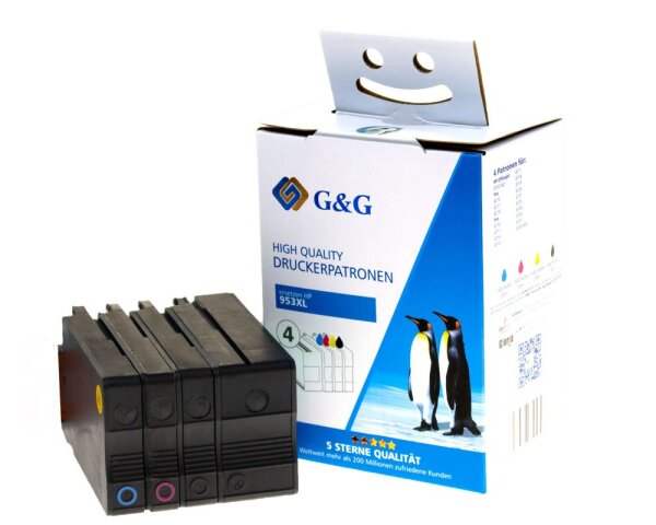 G&G Image Druckerpatronen kompatibel zu HP 953XL Cyan, Magenta, Gelb, Schwarz