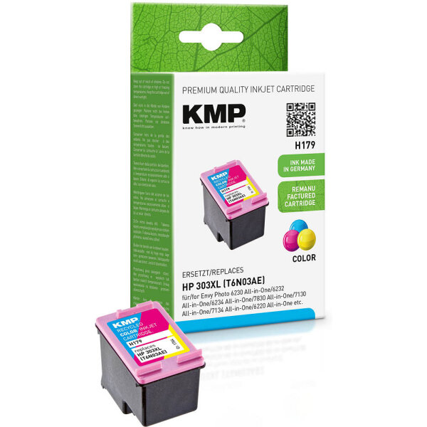 KMP H179 farbig Tintenpatrone ersetzt HP Envy Photo HP 303XL (T6N03AE)
